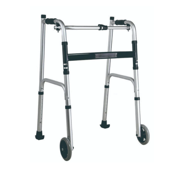 Rollator Walker Foldable Forearm Support Aluminum Walker with Wheels - Image 3