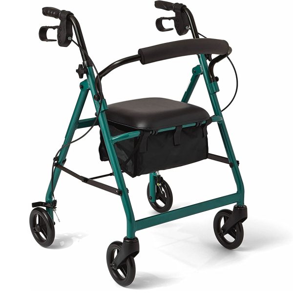 Folding Mobility Stand Walker Rollator, Rehabilitation Therapy Lightweight Rollator - Image 4