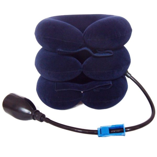 medical inflatable portable air cervical traction collar device  chiropractic pillow neck stretcher for pain relief - Image 3