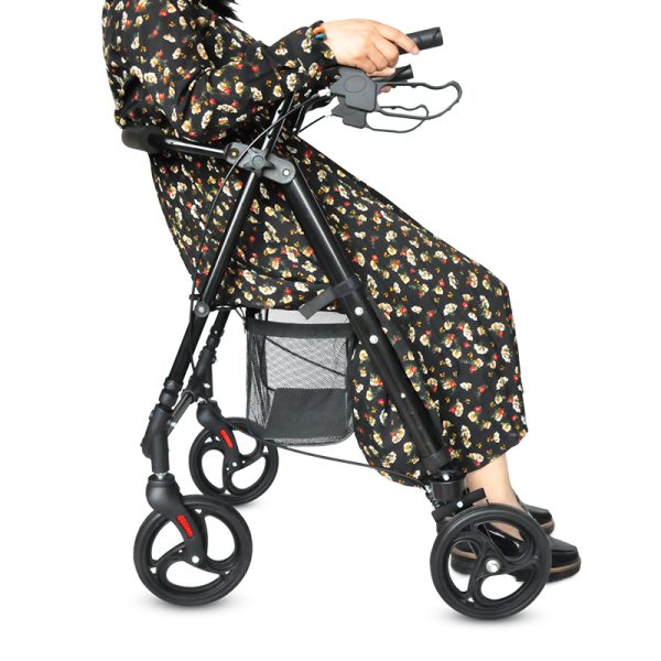 Aluminum Frame Foldable  4 wheels rollator for elderly and disabled people,outdoor walker  with seat - Image 5