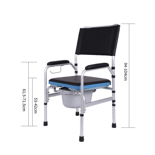 Hot Sell Adjustable chair for bathing disabled Aluminium portable steel uplift toilet mobile the elderly toilet commode seat - Image 5