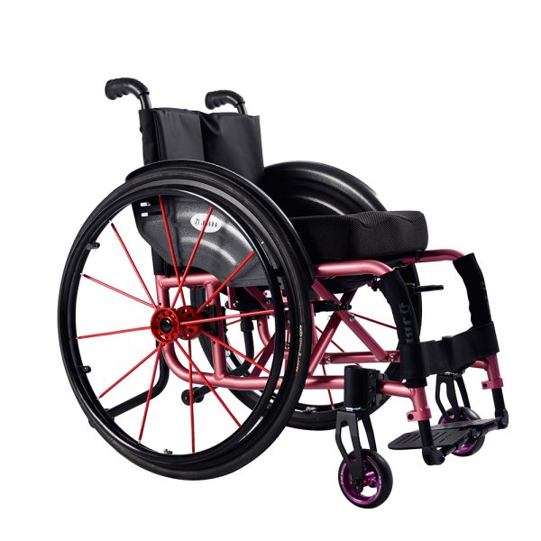 factory price streamlined design JBH S002 lightweight manual sports wheelchair - Image 2