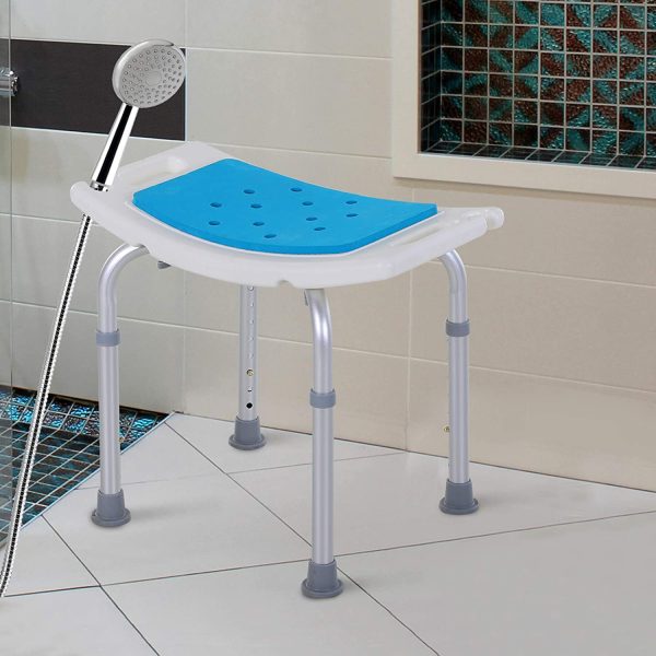 Hot Sale padded shower chair Tool free installation bathroom shower chair for elder extra wide chair for senior adult shower