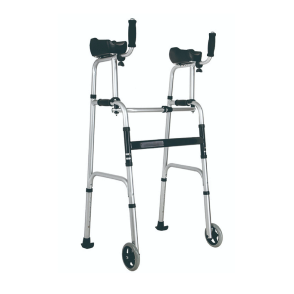 Rollator Walker Foldable Forearm Support Aluminum Walker with Wheels - Image 6