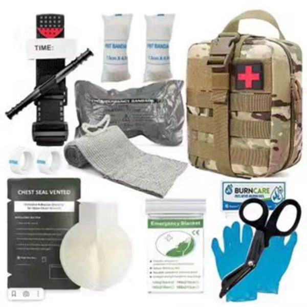 Outdoor survival tactical first aid kit accessories set tourniquet bandage chest seal and other products