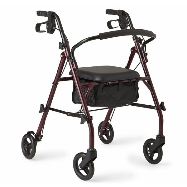 Folding Mobility Stand Walker Rollator, Rehabilitation Therapy Lightweight Rollator - Image 2