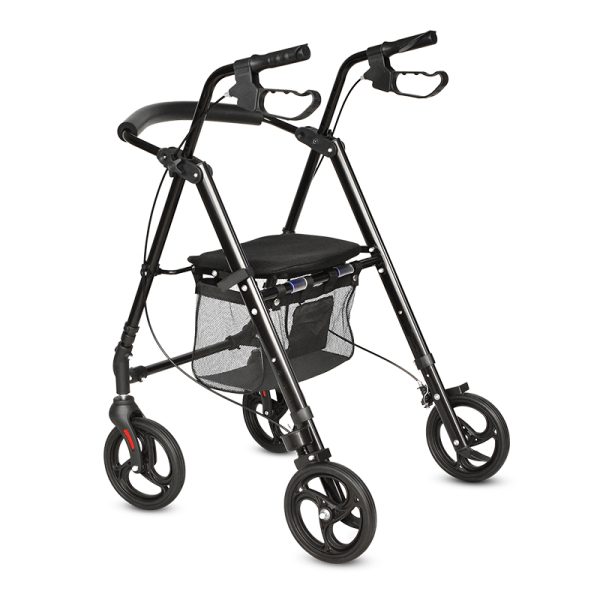 Aluminum Frame Foldable  4 wheels rollator for elderly and disabled people,outdoor walker  with seat - Image 2