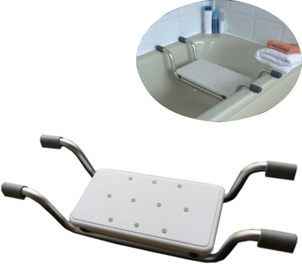 Aluminum textured Non-slip Seat with Drain Holes No Assembly Required Lightweight Suspended Bath Seat - Image 3