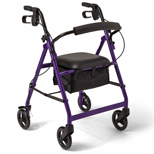 Folding Mobility Stand Walker Rollator, Rehabilitation Therapy Lightweight Rollator - Image 5