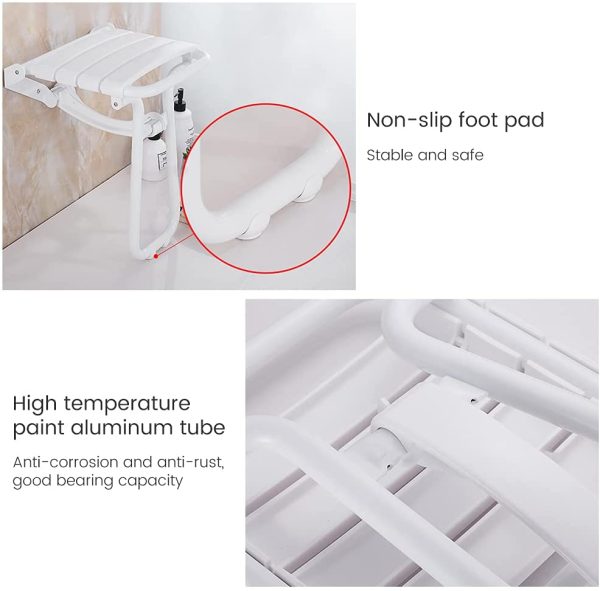 Hot Sale shower chair folding shower seat wall mount bath bench chair for bathing disabled fold up shower seat wall mounted - Image 4