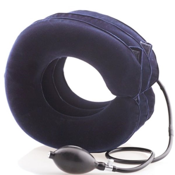 medical inflatable portable air cervical traction collar device  chiropractic pillow neck stretcher for pain relief - Image 5