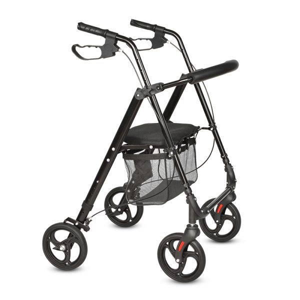 Aluminum Frame Foldable  4 wheels rollator for elderly and disabled people,outdoor walker  with seat - Image 3