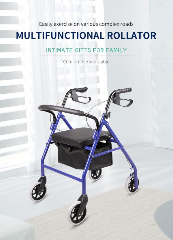 BQ3003C wheelchair factory wholesale  walking aid disabled adult walker folding rollator walker - Image 2