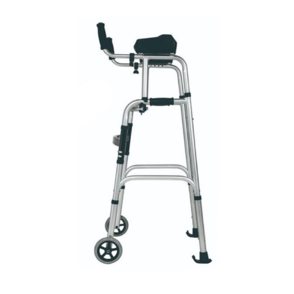 Rollator Walker Foldable Forearm Support Aluminum Walker with Wheels - Image 2