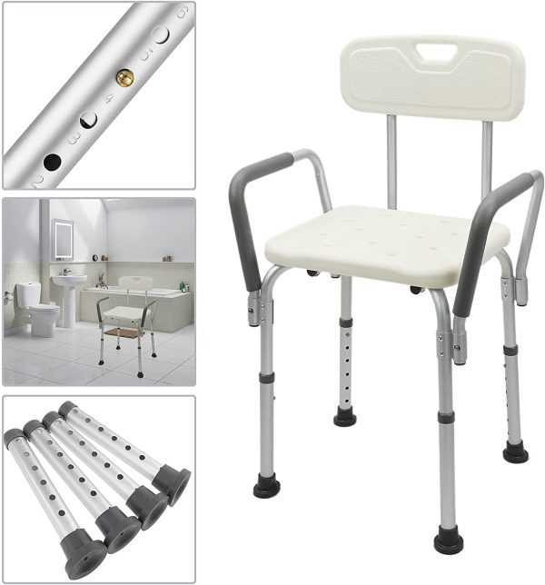 OEM/ODM chair for bathing disabled bath chair for disabled adults Aluminum shower stool Height adjustable shower chair bathroom - Image 2