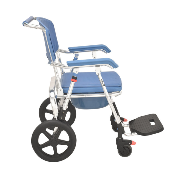 Aluminum Commode Chair with Wheels Medical Nursing Chair for Disabled People Height Adjustable Antiskid Potty Chair - Image 5