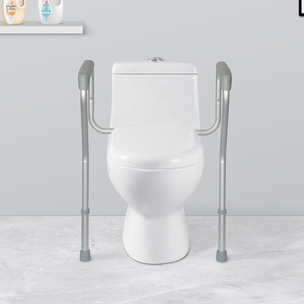 Hospital Aluminum Adjustable Commode  Toilet Safety Rail Handle for Elderly, Senior, Handicap & Disabled - Image 2