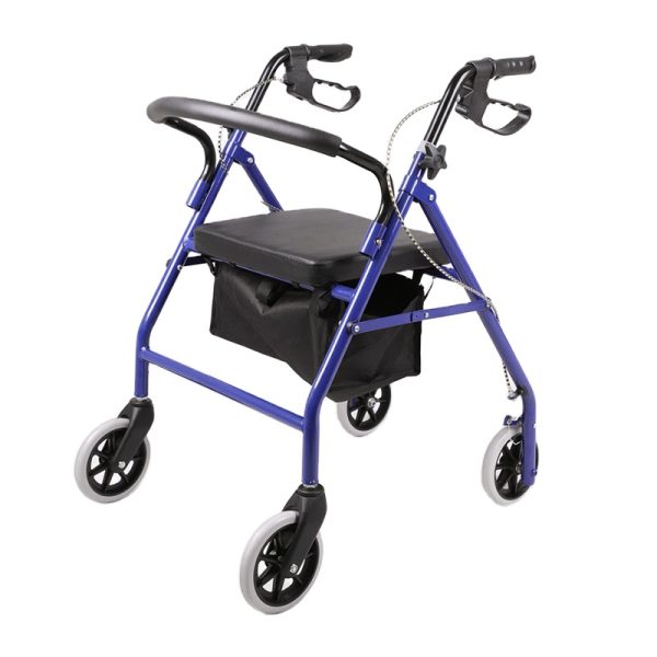 Foldable  4 wheels rollator for elderly and disabled people mobility walker with seat