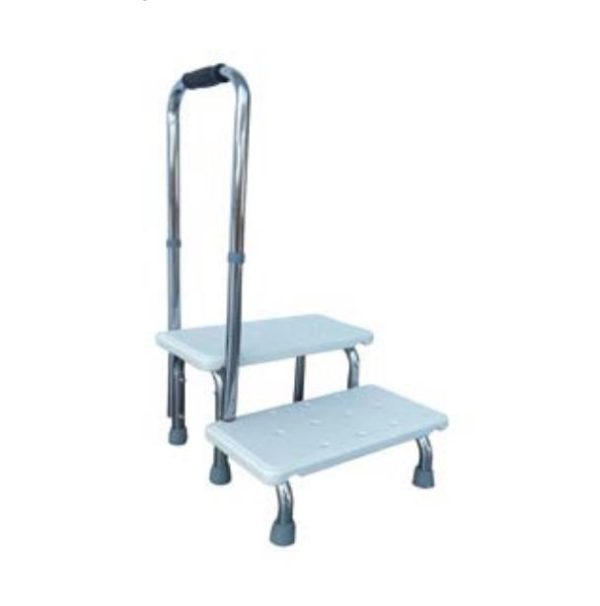 Lightweight Portable Bath Kick Non-Slip Foot Steel Safety Feet Step Stools with Handrail