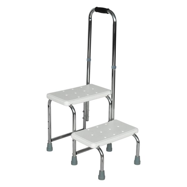 Step Stool with Handle and Non-Skid Platform Heavy Duty 2 Steps Medical Foot Stool for Seniors Handicap Holds up to 350LB