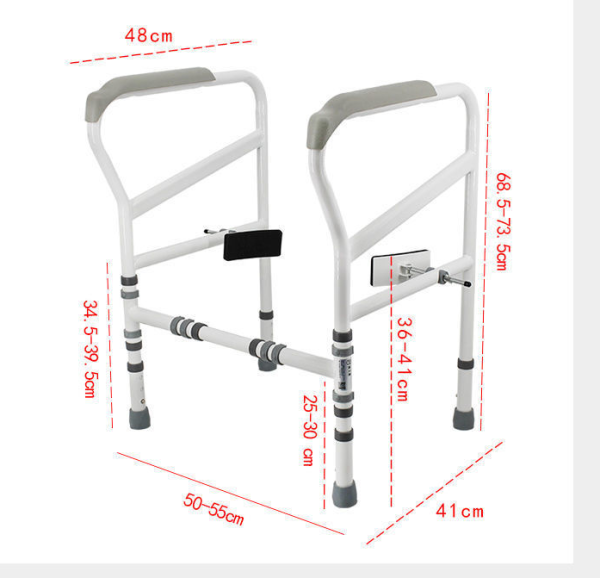 Height Adjustable Bathroom Safety Frame Handicap toilet safety grab bar Folding Toilet Safety Rail - Image 6