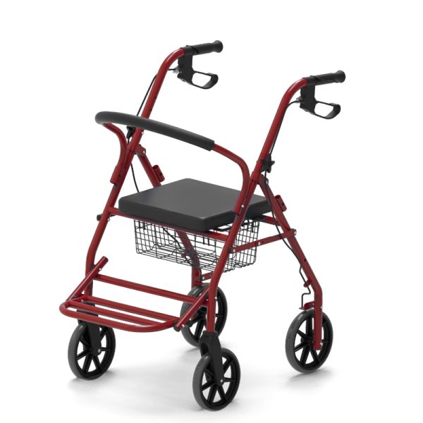 Outdoor Walker Folding For Elder Wheel Chair With Seat Disabled Shopping Steel foldable  4 Wheel Rollator - Image 3