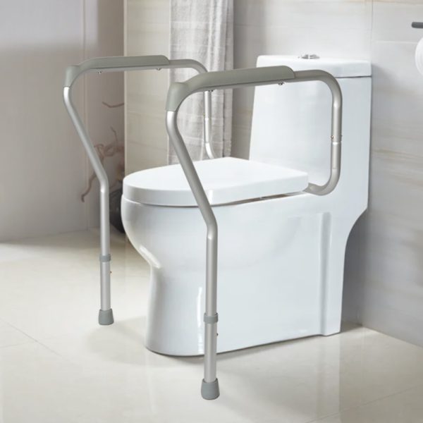 Hospital Aluminum Adjustable Commode  Toilet Safety Rail Handle for Elderly, Senior, Handicap & Disabled - Image 6