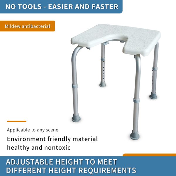 Height adjustable aluminum Bathroom shower chair bath chairs for elderly - Image 2