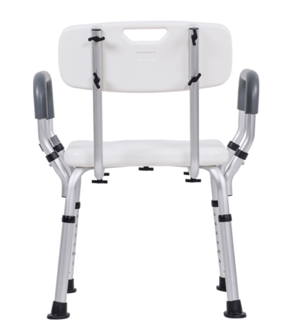 Adjustable medical portable shower chair with back and arms for elderly and disabled - Image 6