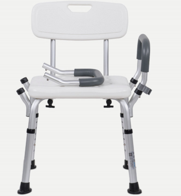 Adjustable medical portable shower chair with back and arms for elderly and disabled - Image 4