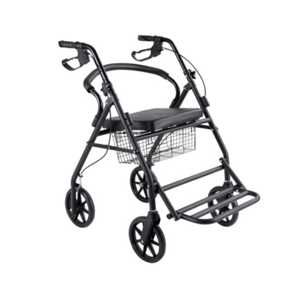 Outdoor Walker Folding For Elder Wheel Chair With Seat Disabled Shopping Steel foldable  4 Wheel Rollator - Image 6