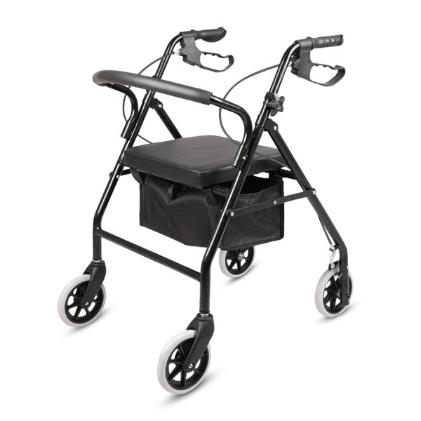 Foldable  4 wheels rollator for elderly and disabled people mobility walker with seat - Image 5